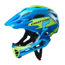 Cratoni Kask rowerowy C-Maniac PRO (Pełna ochrona) niebiesko/limonkowy matowy